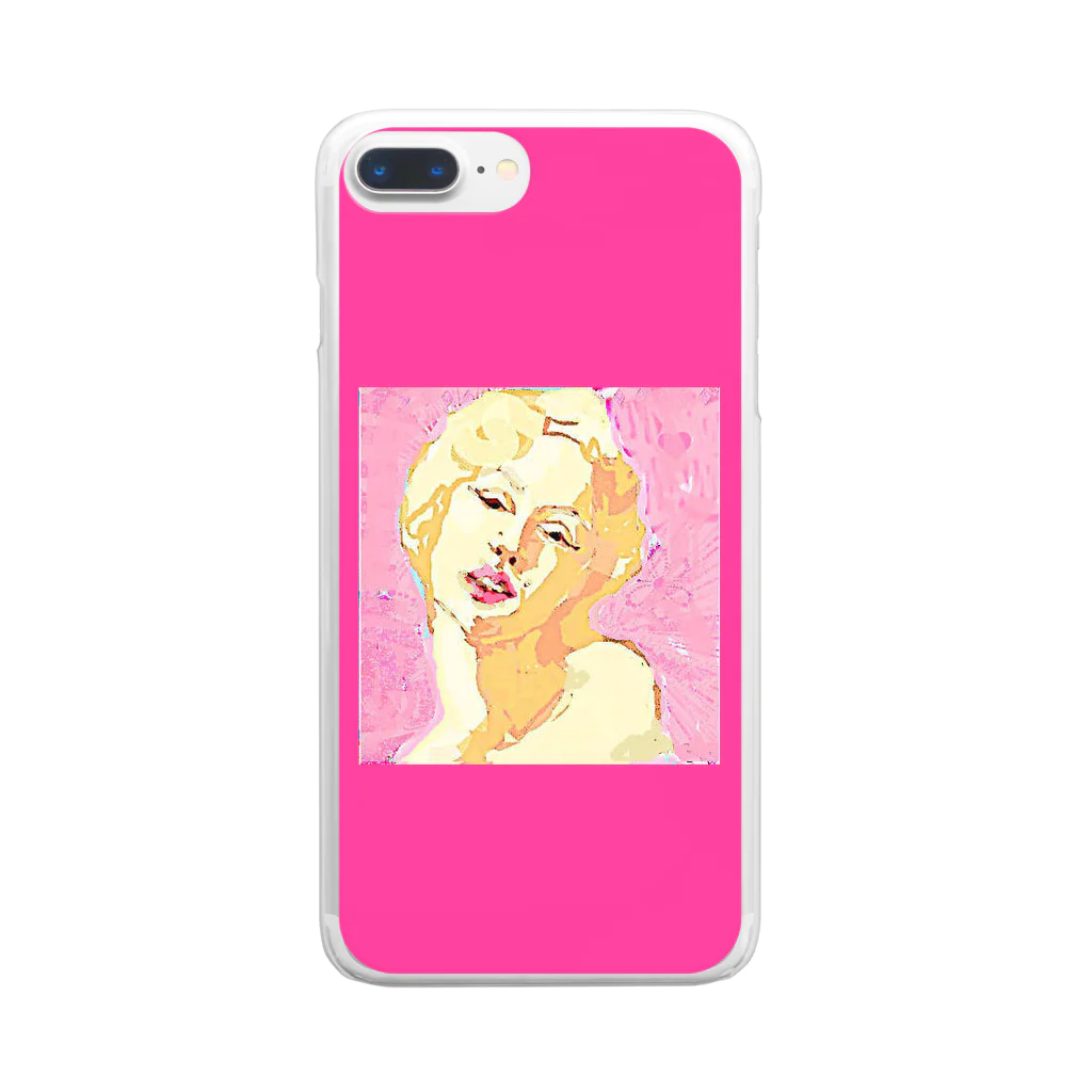 pinkyの女性像 Clear Smartphone Case