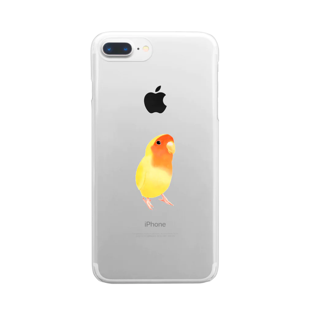 まめるりはことりのコザクラインコ　おすましルチノー【まめるりはことり】 Clear Smartphone Case