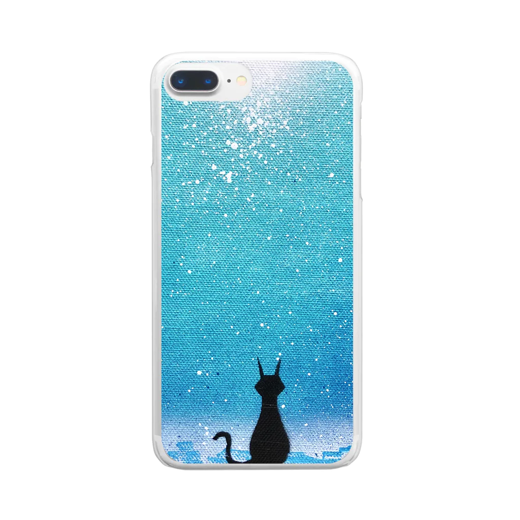 AKI SPRAY PAINT アキ スプレーペイントの猫のいる街 Clear Smartphone Case