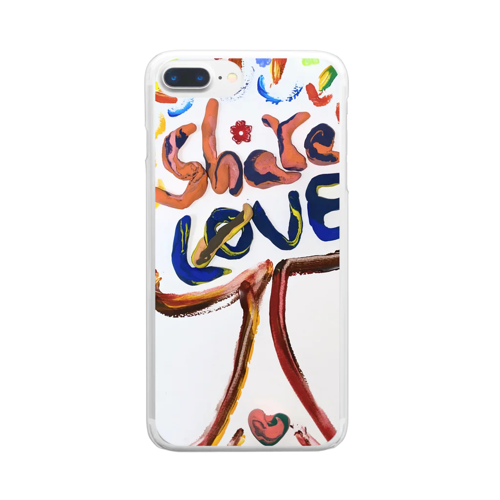 Trippymeのshare love Clear Smartphone Case