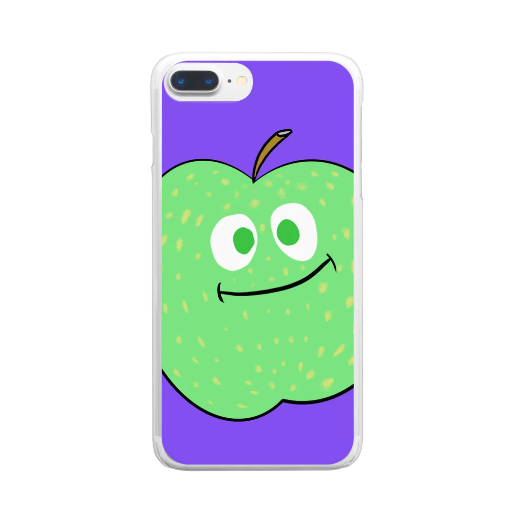 soranaito-togo_redpandaの“Good Mood” Green Apple Clear Smartphone Case