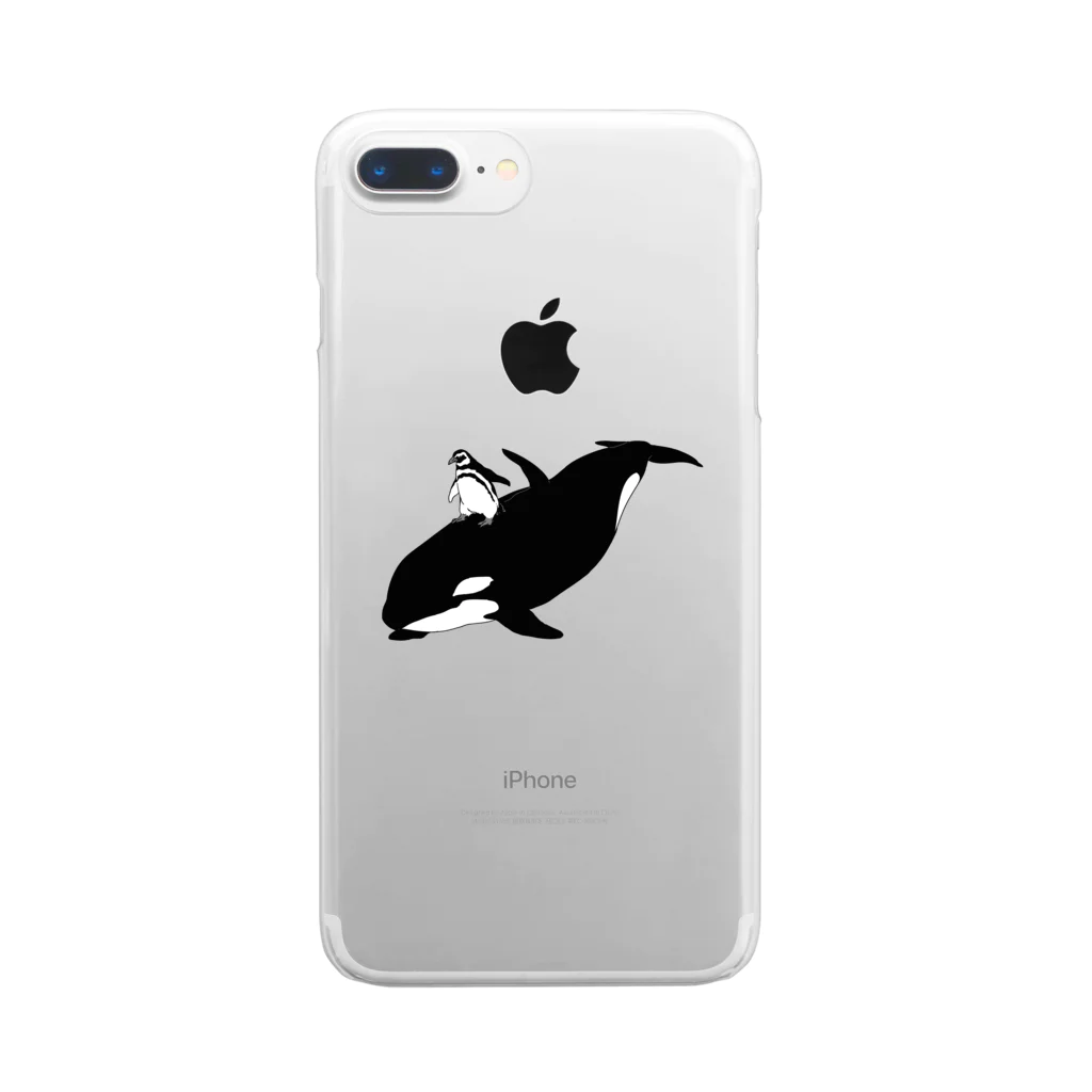 ナイロドノのシャチ乗りペンギン Clear Smartphone Case