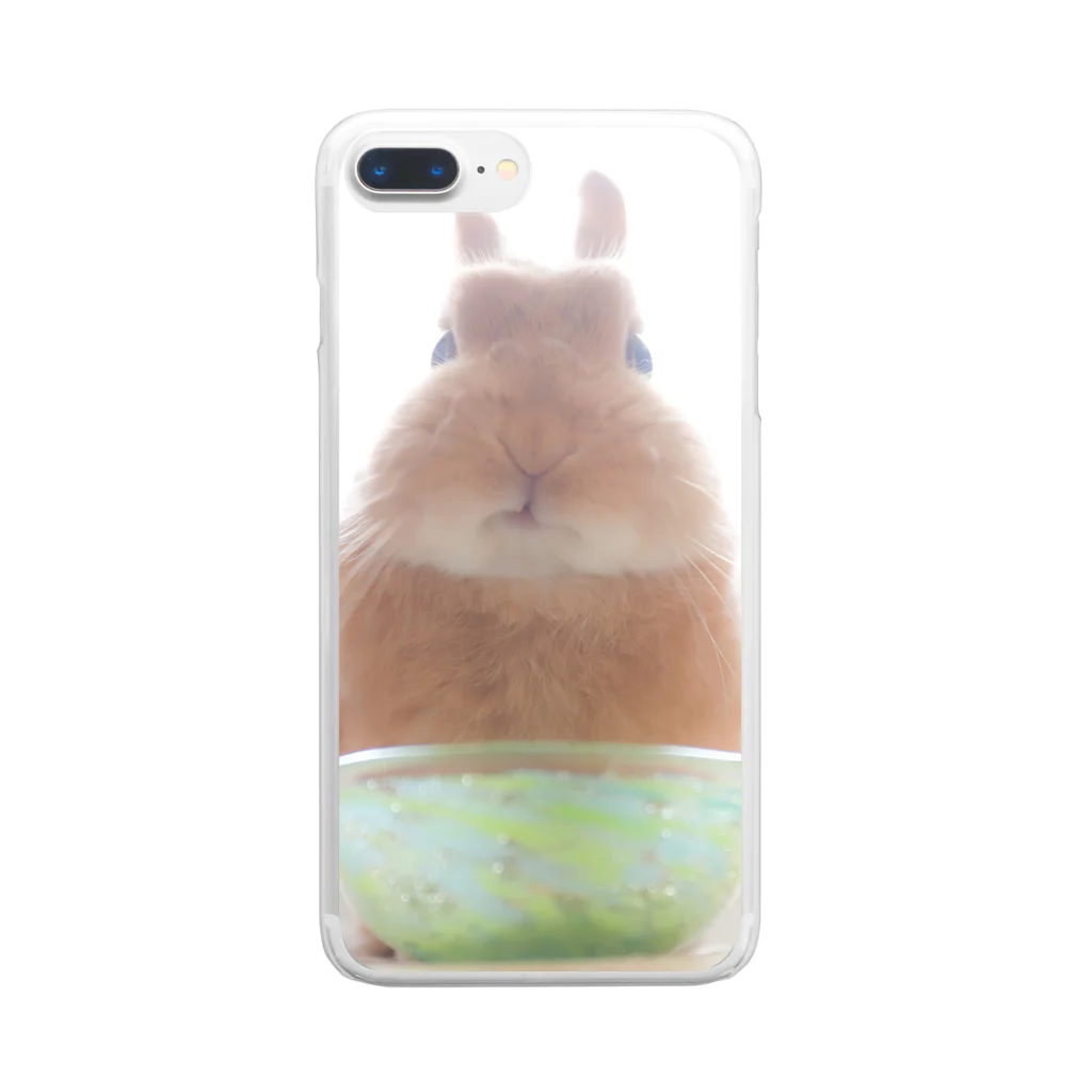 うさぎのたわしちゃんのもぐもぐたわしちゃん Clear Smartphone Case