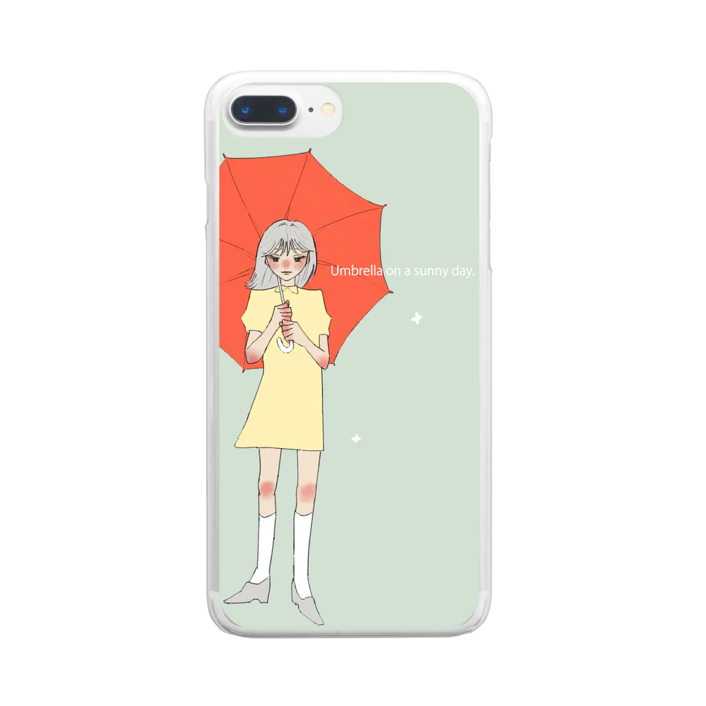 MAGUROの晴れと傘と女の子。 Clear Smartphone Case