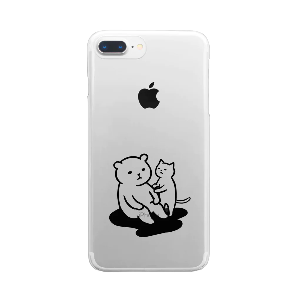 クマ小屋の思案するクマ Clear Smartphone Case