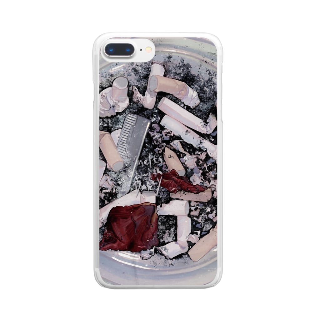 烏帽子 眇眼の灰皿くん Clear Smartphone Case