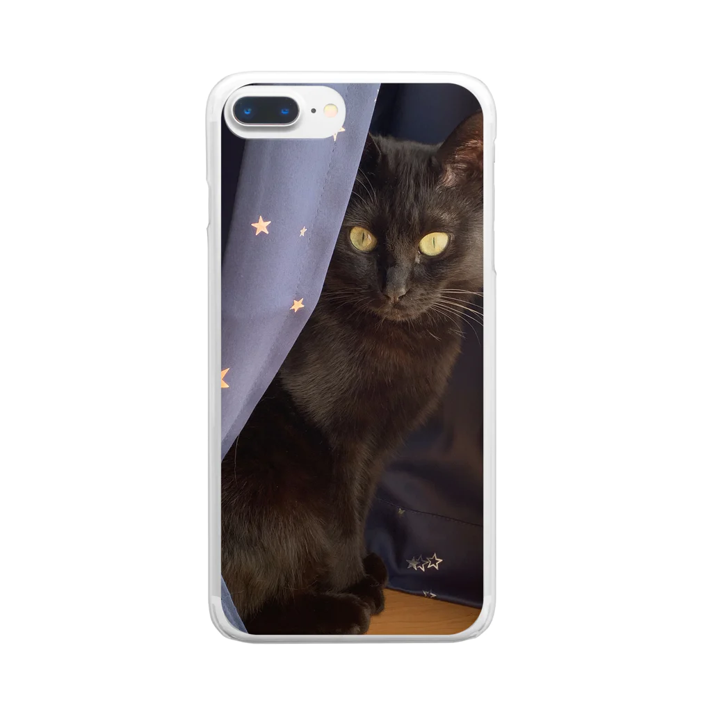 ポラリスの黒猫のかくれんぼ Clear Smartphone Case