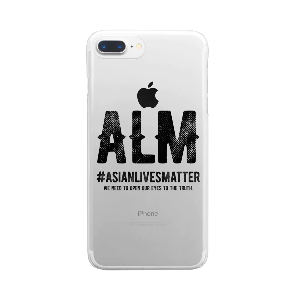 SANKAKU DESIGN STOREのAsian Lives Matter。 黒 クリアスマホケース