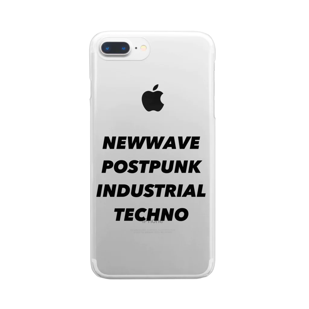 lawi0cir boutiqueのNEWWAVE POSTPUNK INDUSTRIAL TECHNO クリアスマホケース