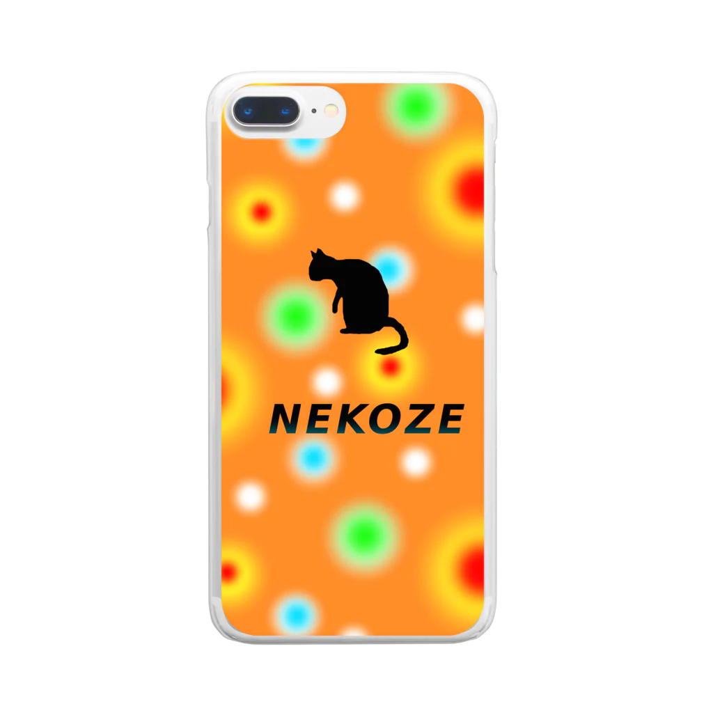 ニャムのアトリエのNEKOZEドット Clear Smartphone Case