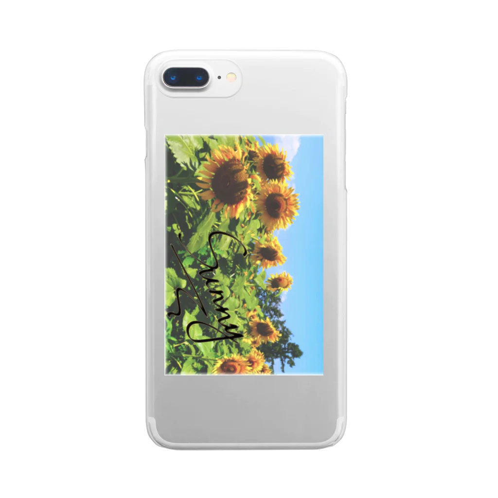 Sunny's shopのSunny's with sunflowers iPhoneケース クリアスマホケース