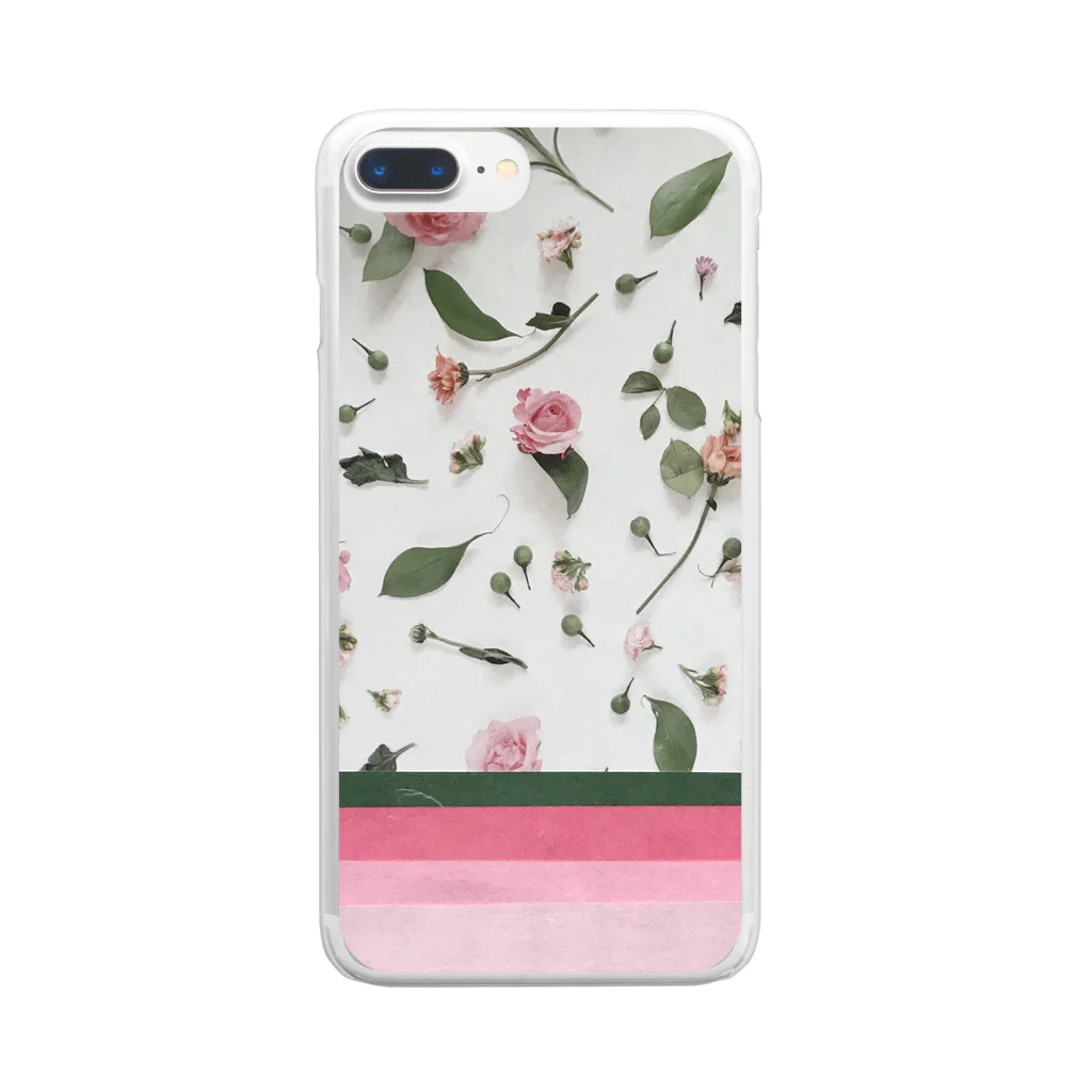 senri49のpink rose Clear Smartphone Case