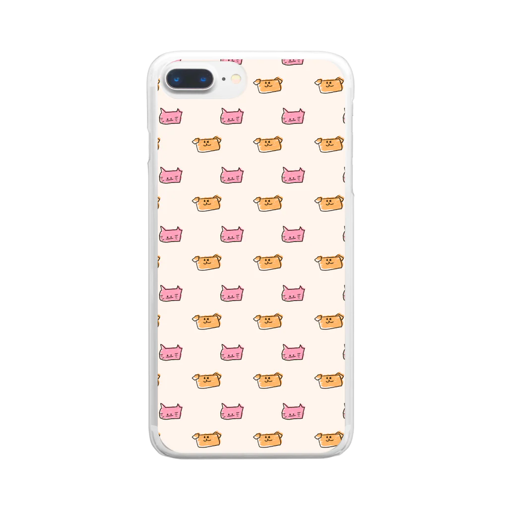 Ensankikenchanのいぬとねこ Clear Smartphone Case