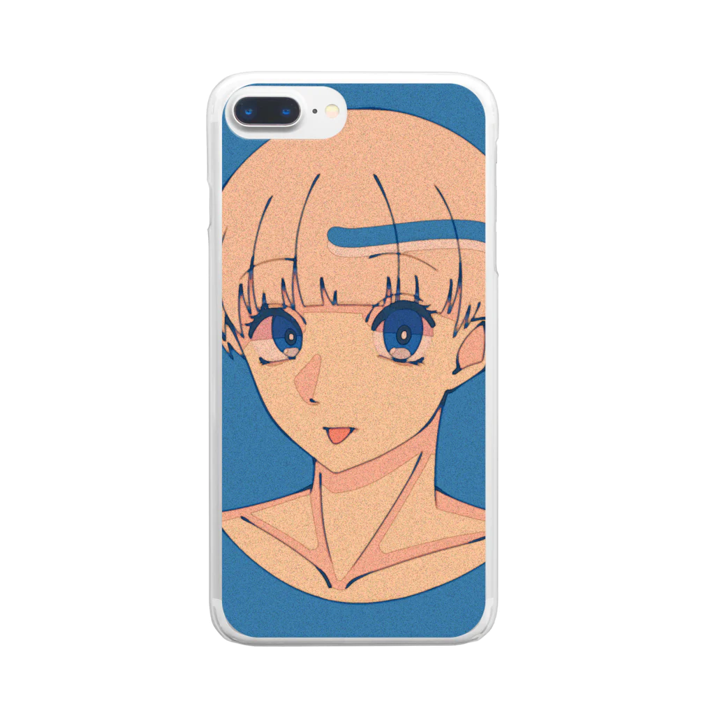 せんゃんのGirl 青い目 Clear Smartphone Case