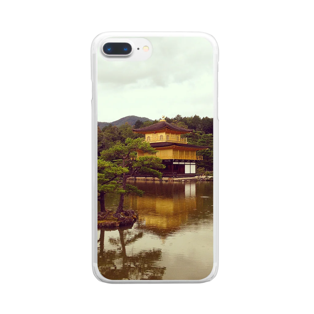 日本風景と自然風景の金閣寺 Clear Smartphone Case