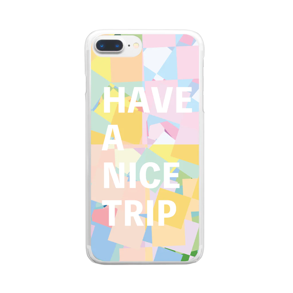 旅々PHOTOのカラフル「良い旅を！」 Clear Smartphone Case