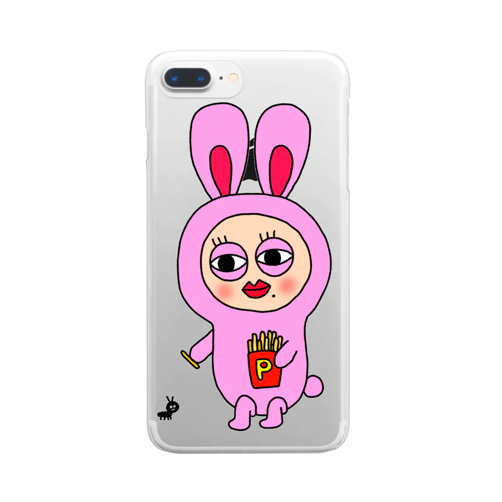 🙉のうさぎばーじょん Clear Smartphone Case