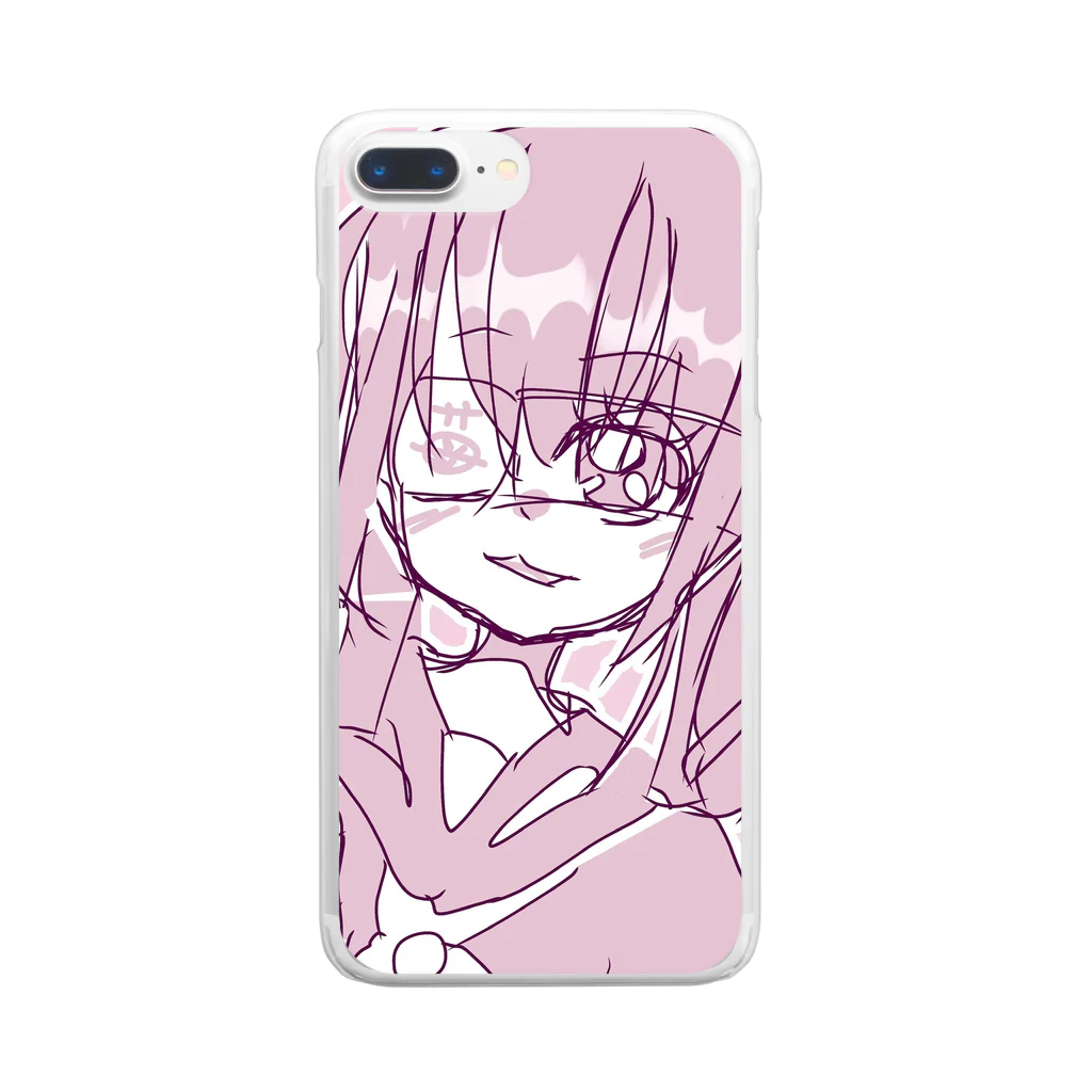 シン・オカダ(shinoka)の病みかわ苺ぴんくちゃん Clear Smartphone Case