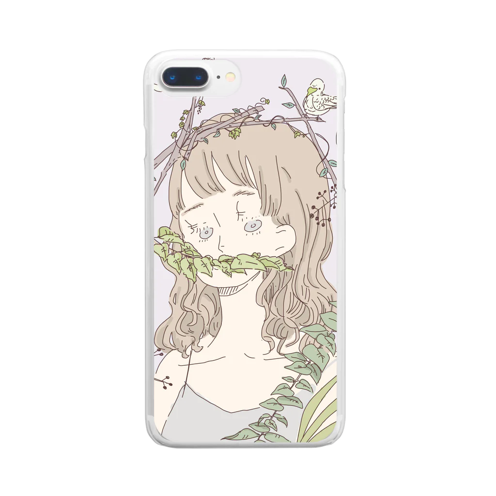 ありたいのぼたにかる女の子 Clear Smartphone Case