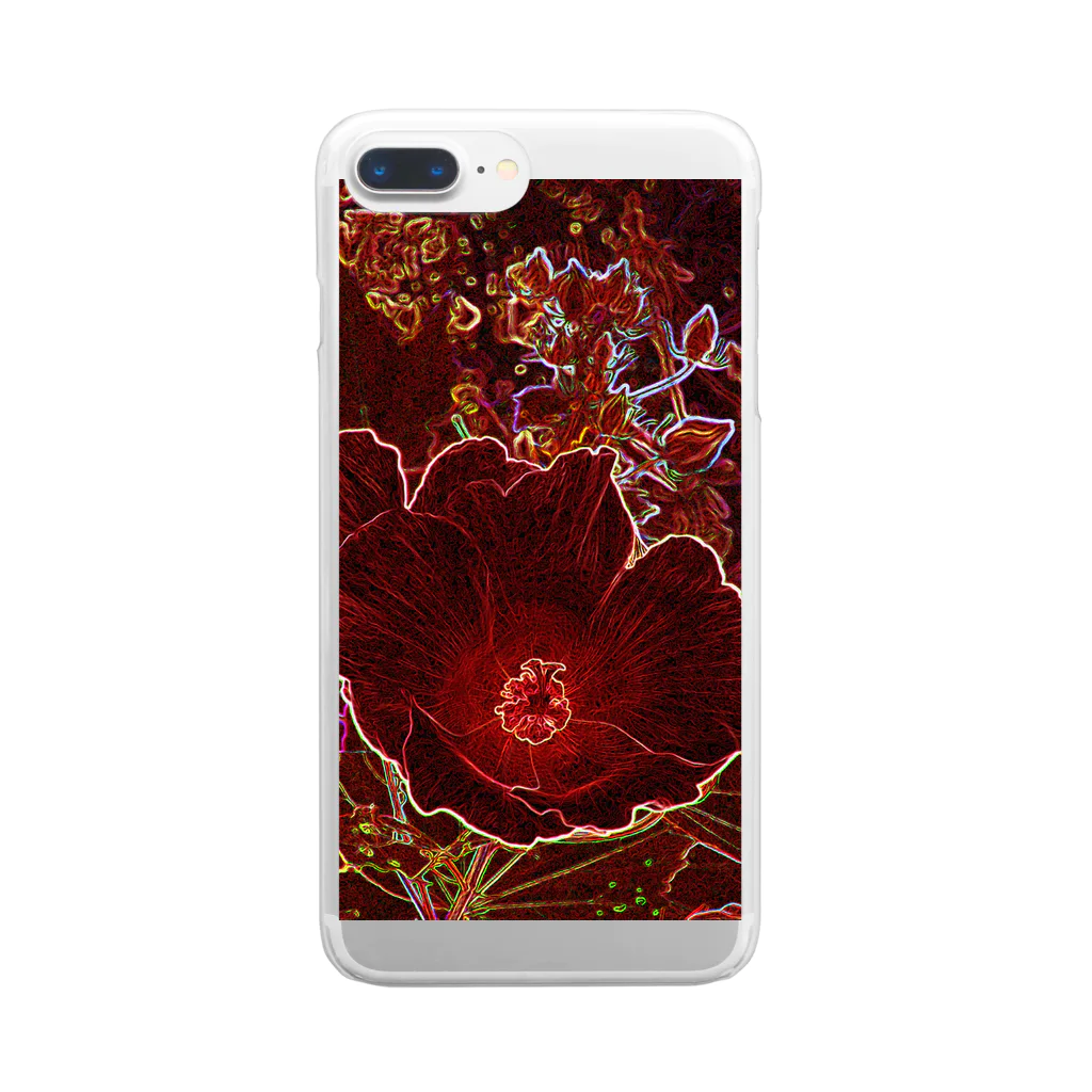 hiroki-naraの芙蓉 DATA_P_154　Confederate Rose ハスの花の古名 Clear Smartphone Case