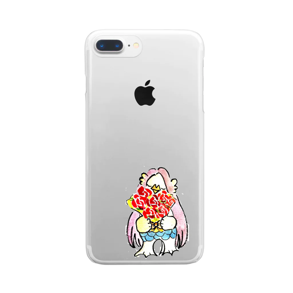 まくてゃんの悪霊退散！！アマビエさん。 Clear Smartphone Case