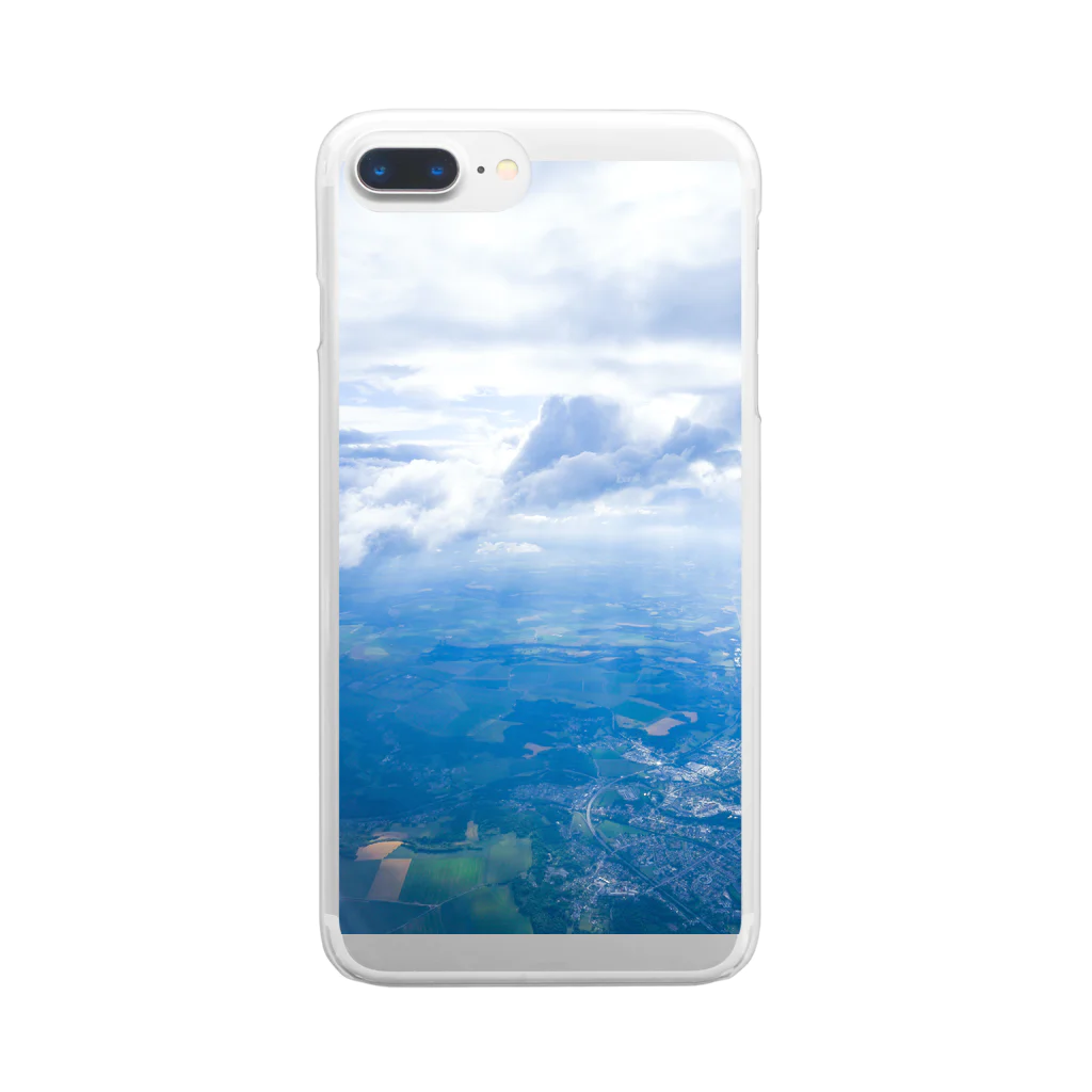 リンの工作室の雲と森と街　空　 Clouds, Forest and City Clear Smartphone Case