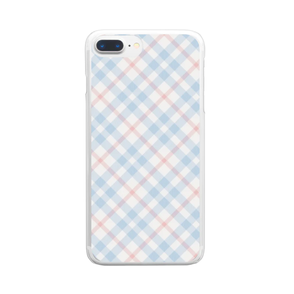 thihiro-s_e_0414のチェック柄スマホケース Clear Smartphone Case