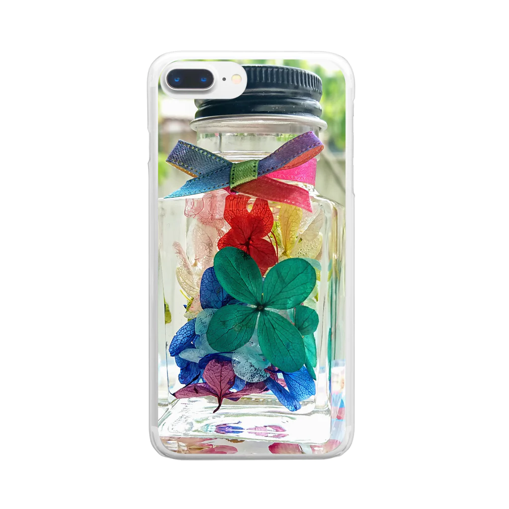 maru826914flcのミニボトルハーバリウム Clear Smartphone Case