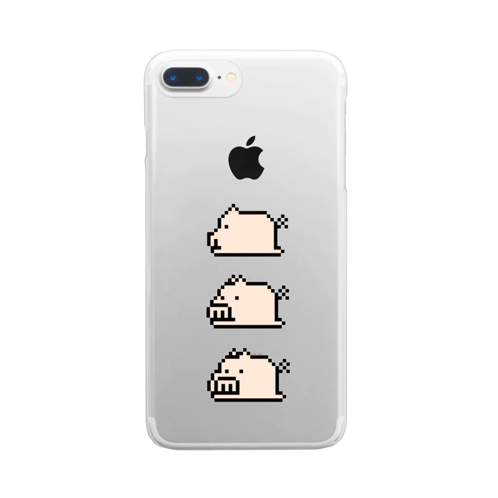 ぶたちゃんのふりむきぶた Clear Smartphone Case