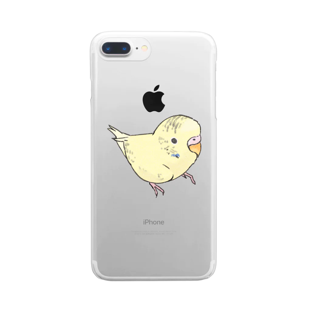 まめるりはことりの可愛いセキセイインコ　おすましちゃん【まめるりはことり】 Clear Smartphone Case