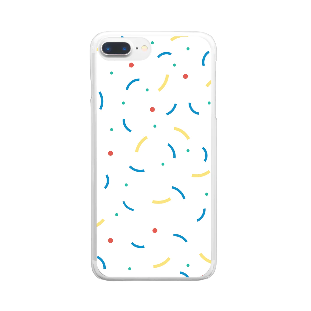 SANKAKU DESIGN STOREのW レトロでポップな80年代テイスト、夜のうねり。  Clear Smartphone Case