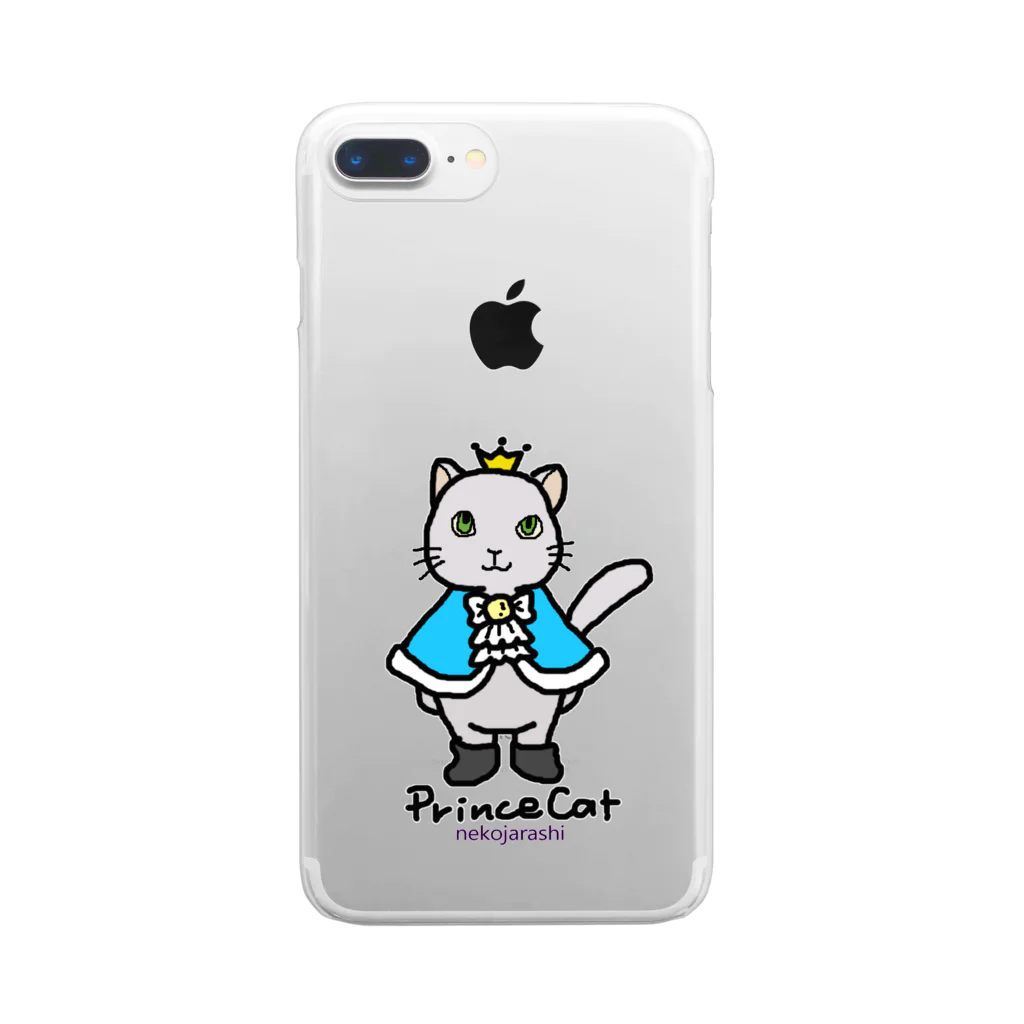 ゆきだるまころころのねこの王子様＊ブルー Clear Smartphone Case