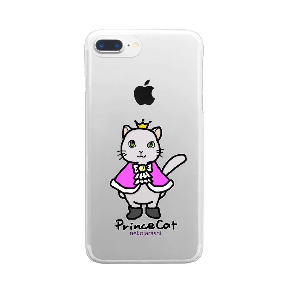 ゆきだるまころころのねこの王子様＊ピンク Clear Smartphone Case