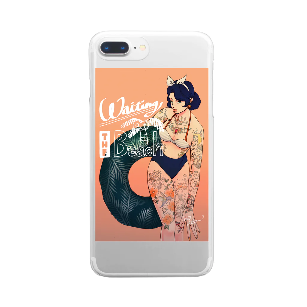 エンドーハイロウ (イラストレーター)のビーチで待ってる Clear Smartphone Case