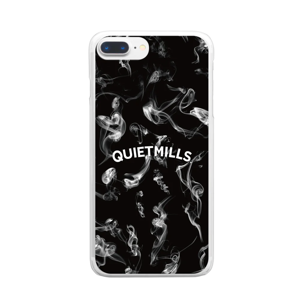 QUIETMILLS.COのALLOVER SERIES SMOKEOUT BLACK Clear Smartphone Case