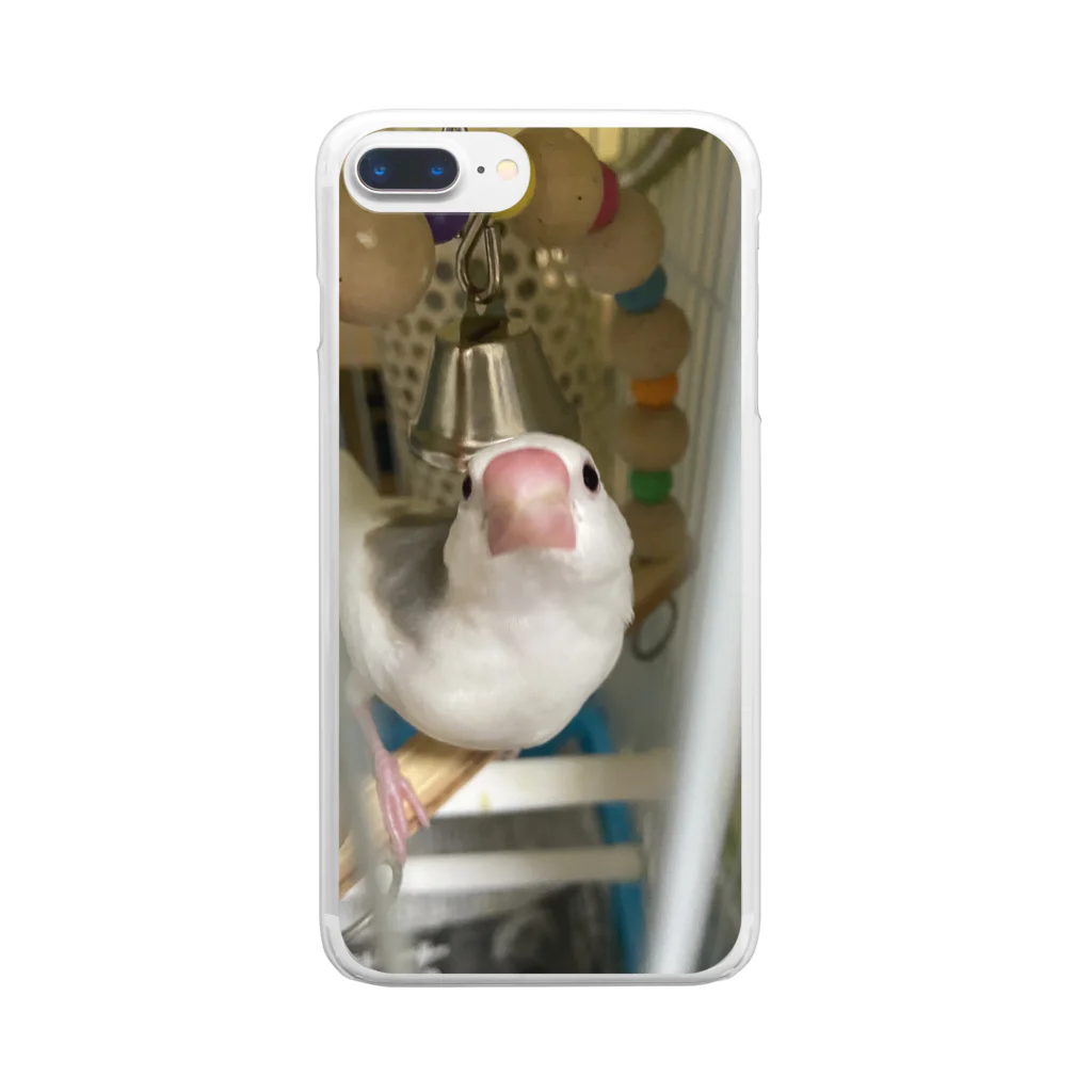 文鳥好きのまめちゃんのしょっぷ♪のまめ♪ Clear Smartphone Case