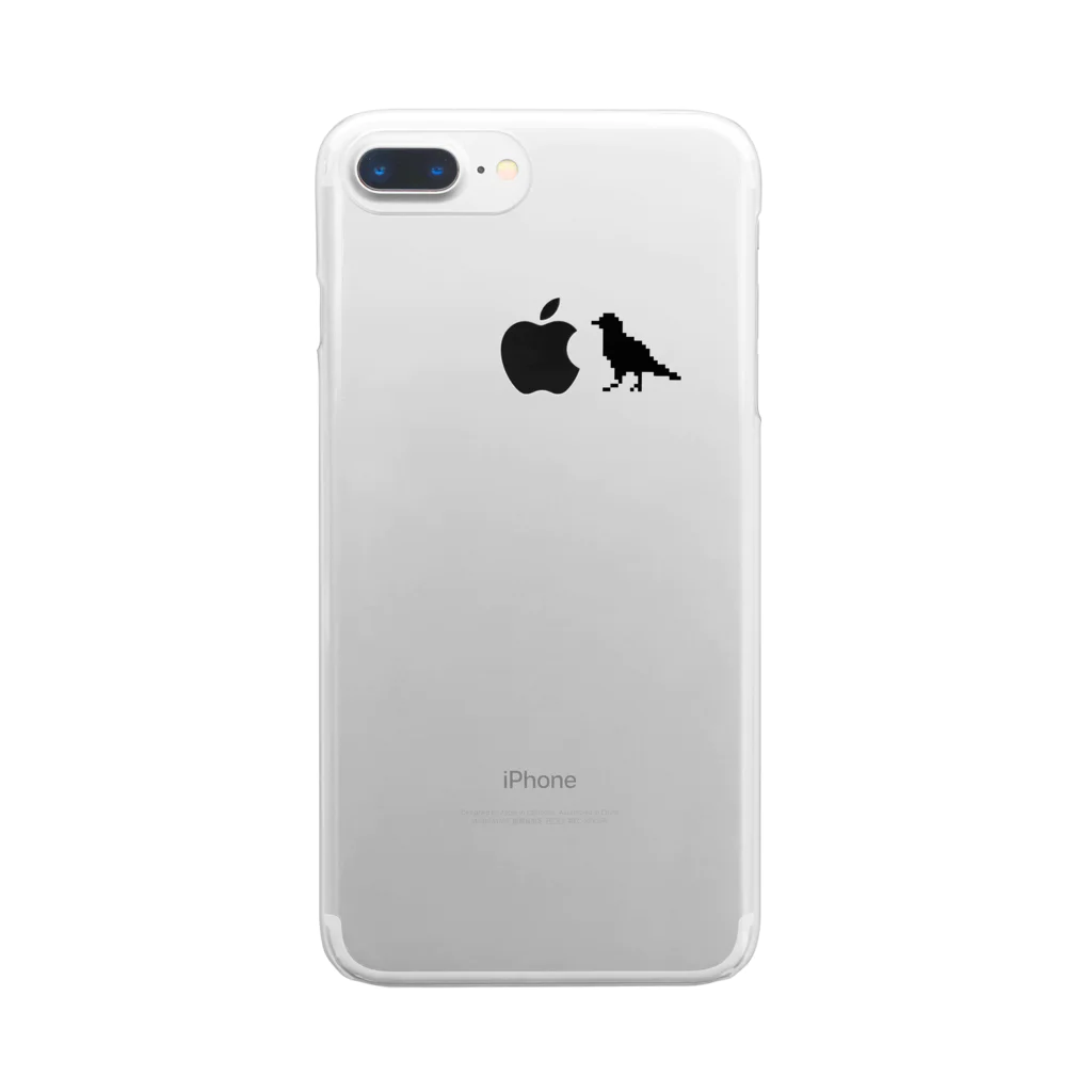 カラス工房のドット画カラス(黒) Clear Smartphone Case