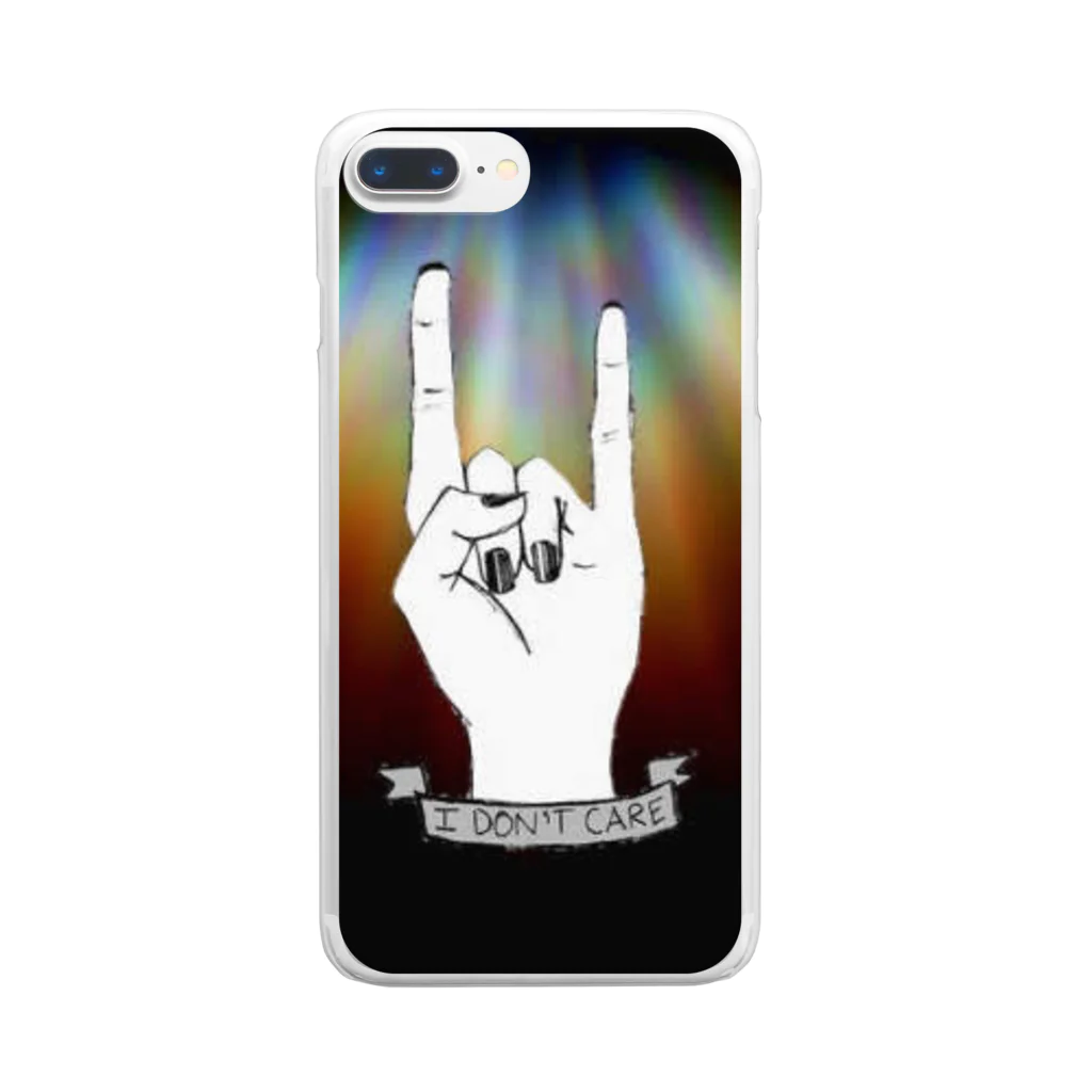 SHOP 318のI DON'T CARE Clear Smartphone Case
