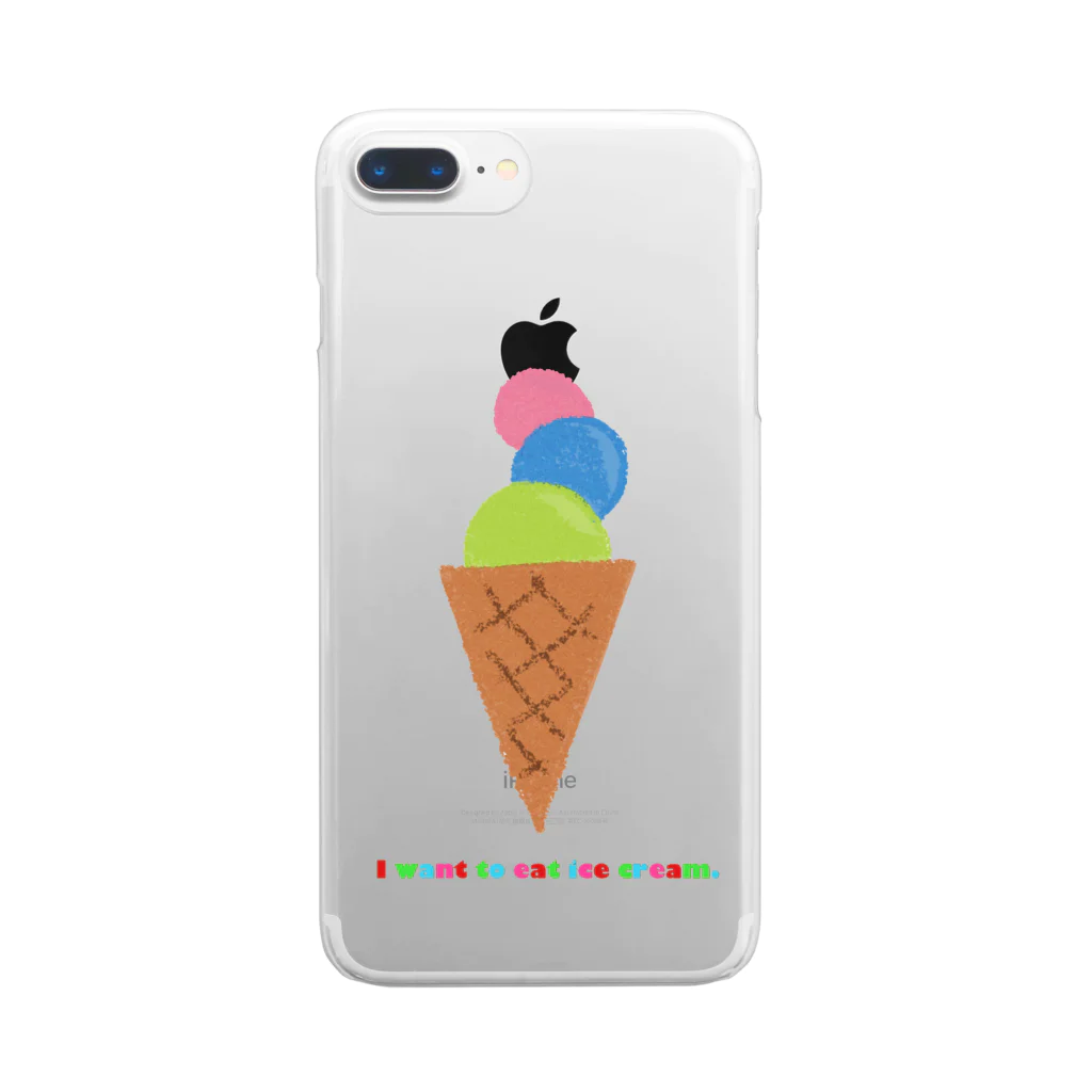 PaP➡︎Poco.a.Pocoのアイスクリーム　食べたい！ Clear Smartphone Case