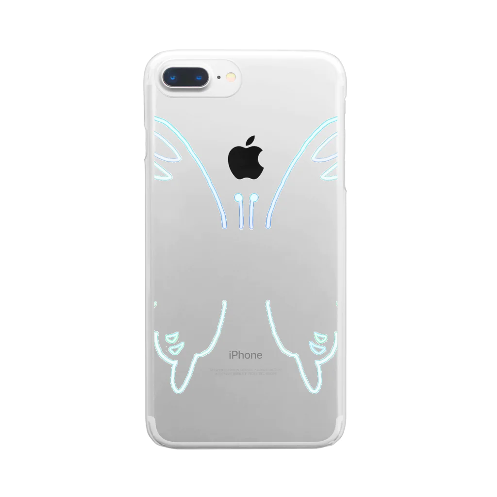 油そばのBlue butterfly 青蝶 Clear Smartphone Case