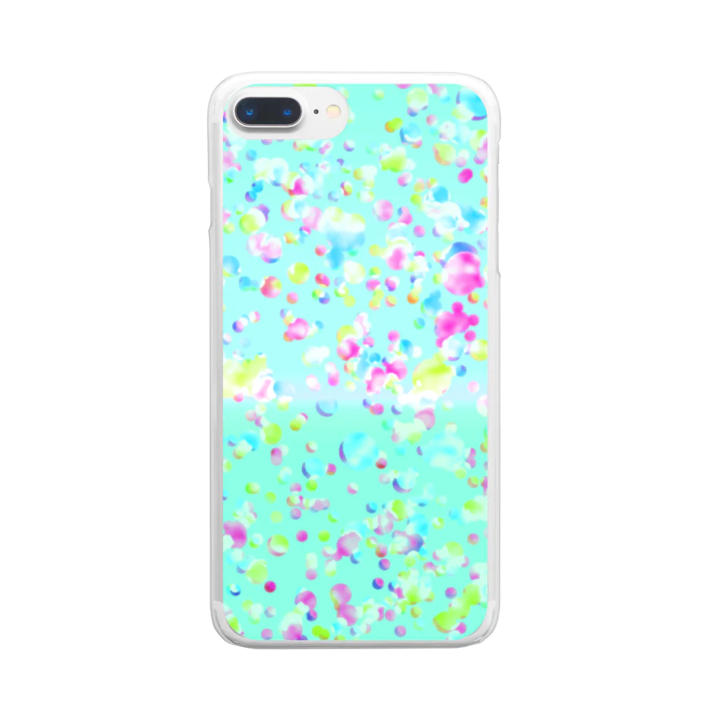 ぷぷぷのシャボン玉(ブルー) Clear Smartphone Case