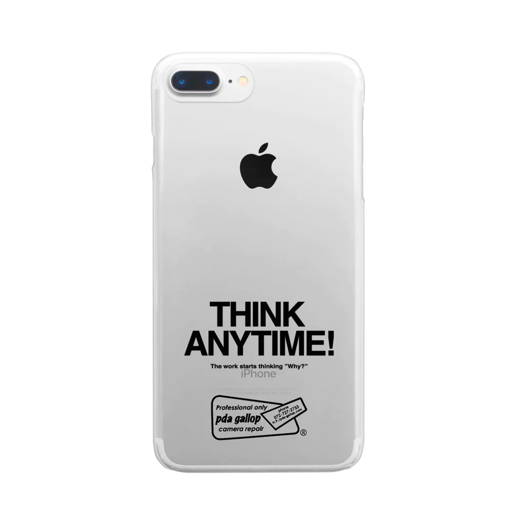 pda gallop official goodsのTHINK ANY TIME! GOODS Clear Smartphone Case