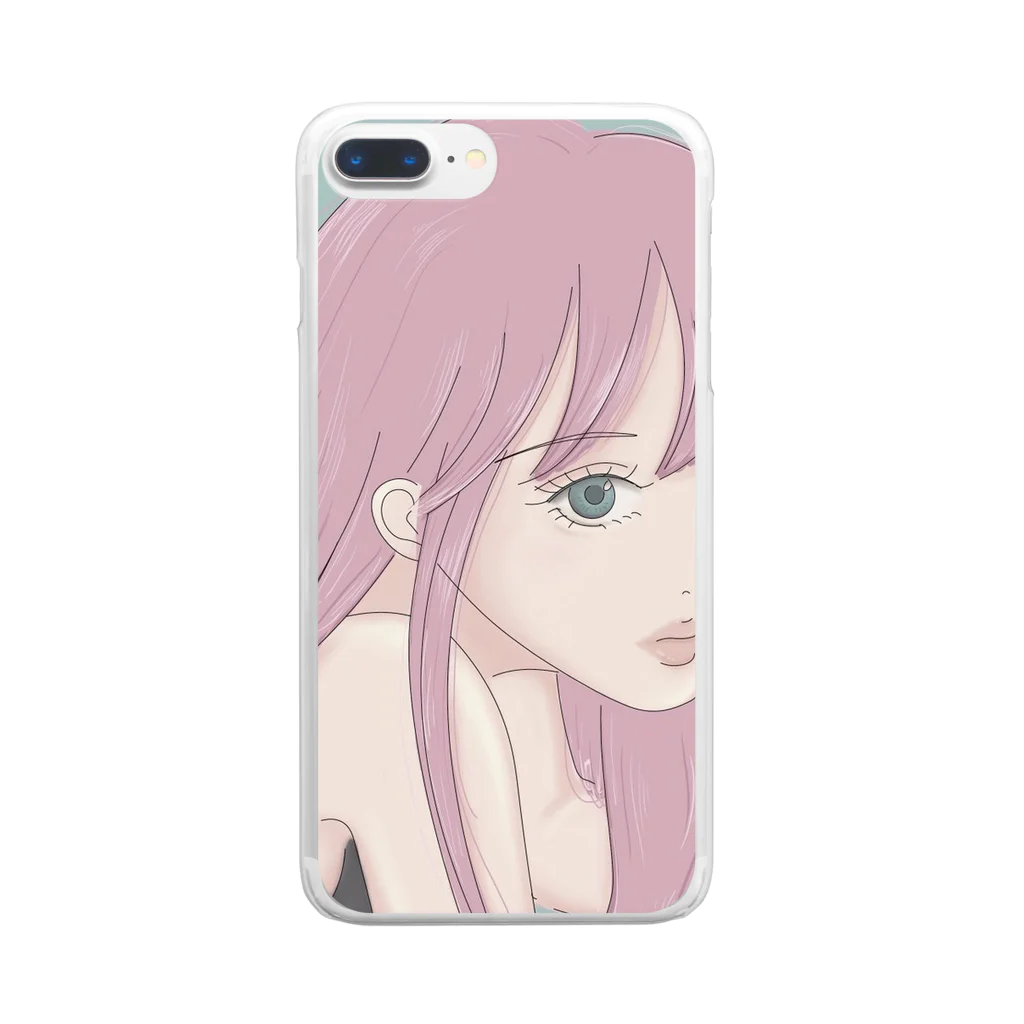 m i n a n oの夏休みの女の子 Clear Smartphone Case