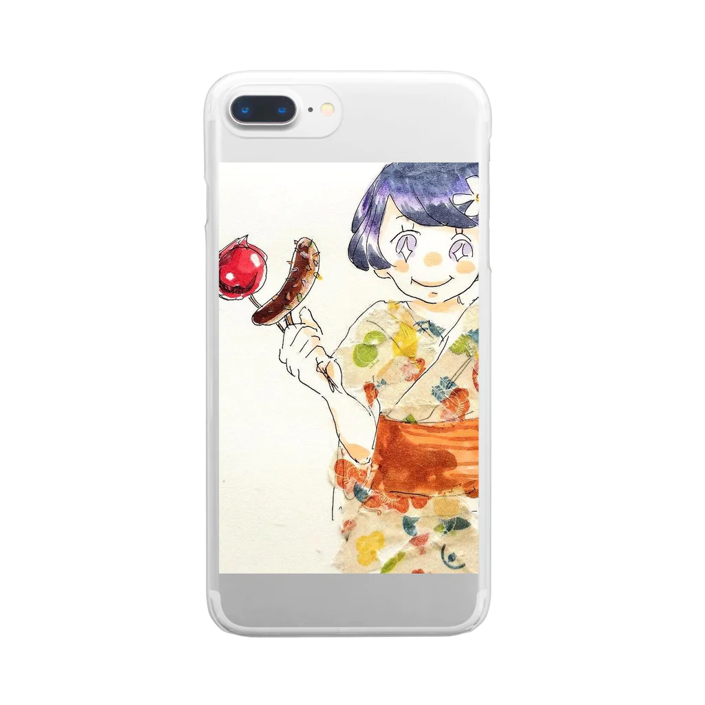 なちゃんの夏祭りの女の子 Clear Smartphone Case