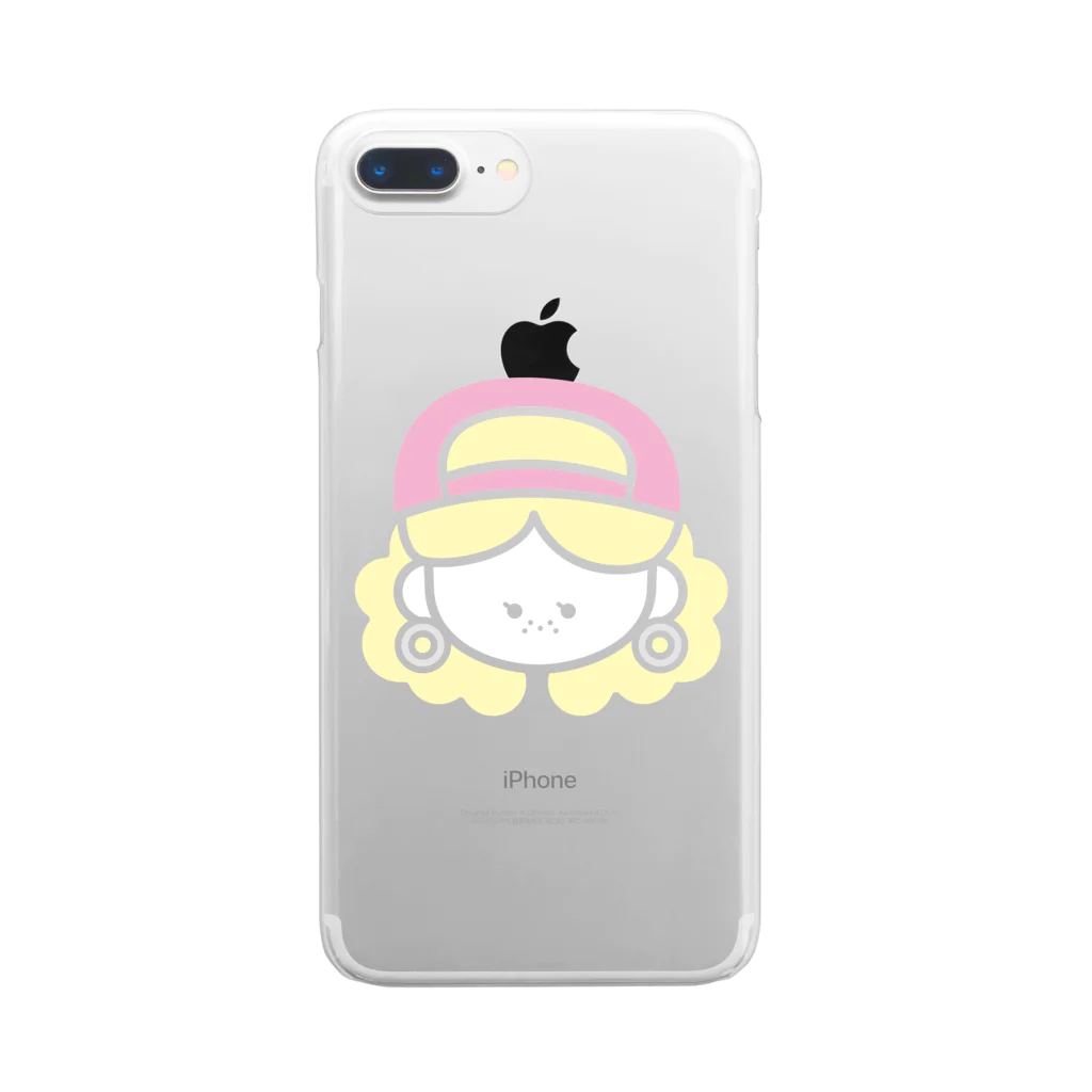 M's SHOP♡のSOBAKASU スポーティガール(PINK CAP) Clear Smartphone Case