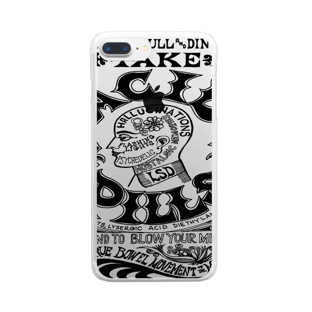 Bunny Robber GRPCのTAKE ACID PILLS_BLK Clear Smartphone Case