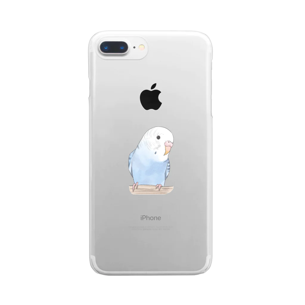 まめるりはことりのおしゃまな止まり木セキセイインコちゃん【まめるりはことり】 Clear Smartphone Case