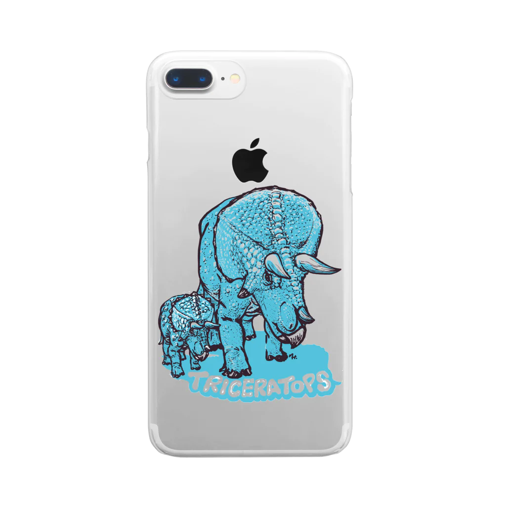 segasworksのTRICERATOPS（成体と幼体） Clear Smartphone Case