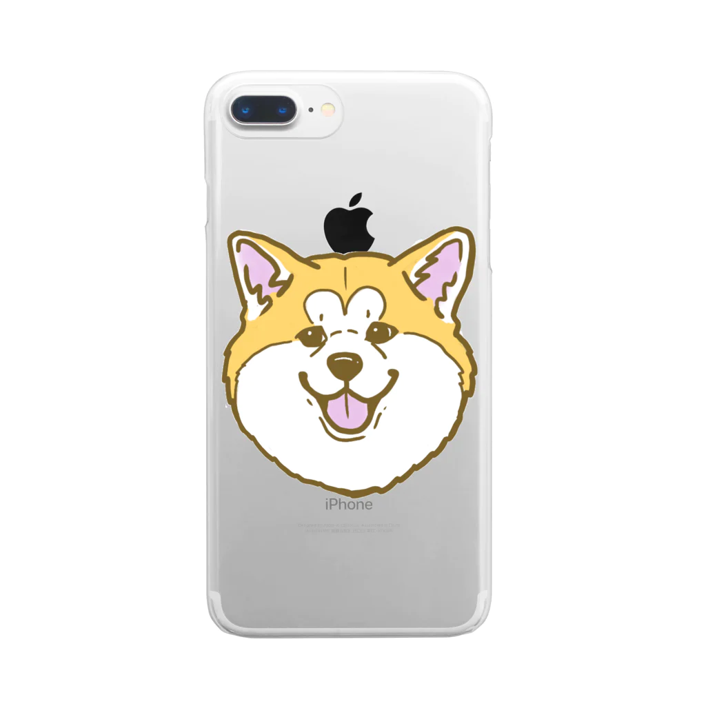 春風工房の秋田犬ハッピースマイル赤毛 Clear Smartphone Case