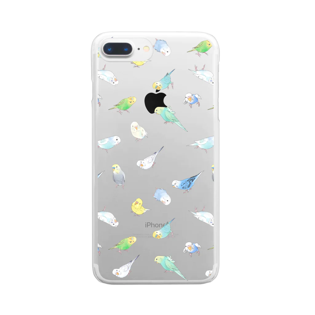 まめるりはことりのたっぷりセキセイインコちゃん【まめるりはことり】 Clear Smartphone Case